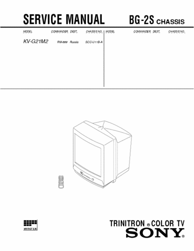 SONY KV-G21Q2 Service manual